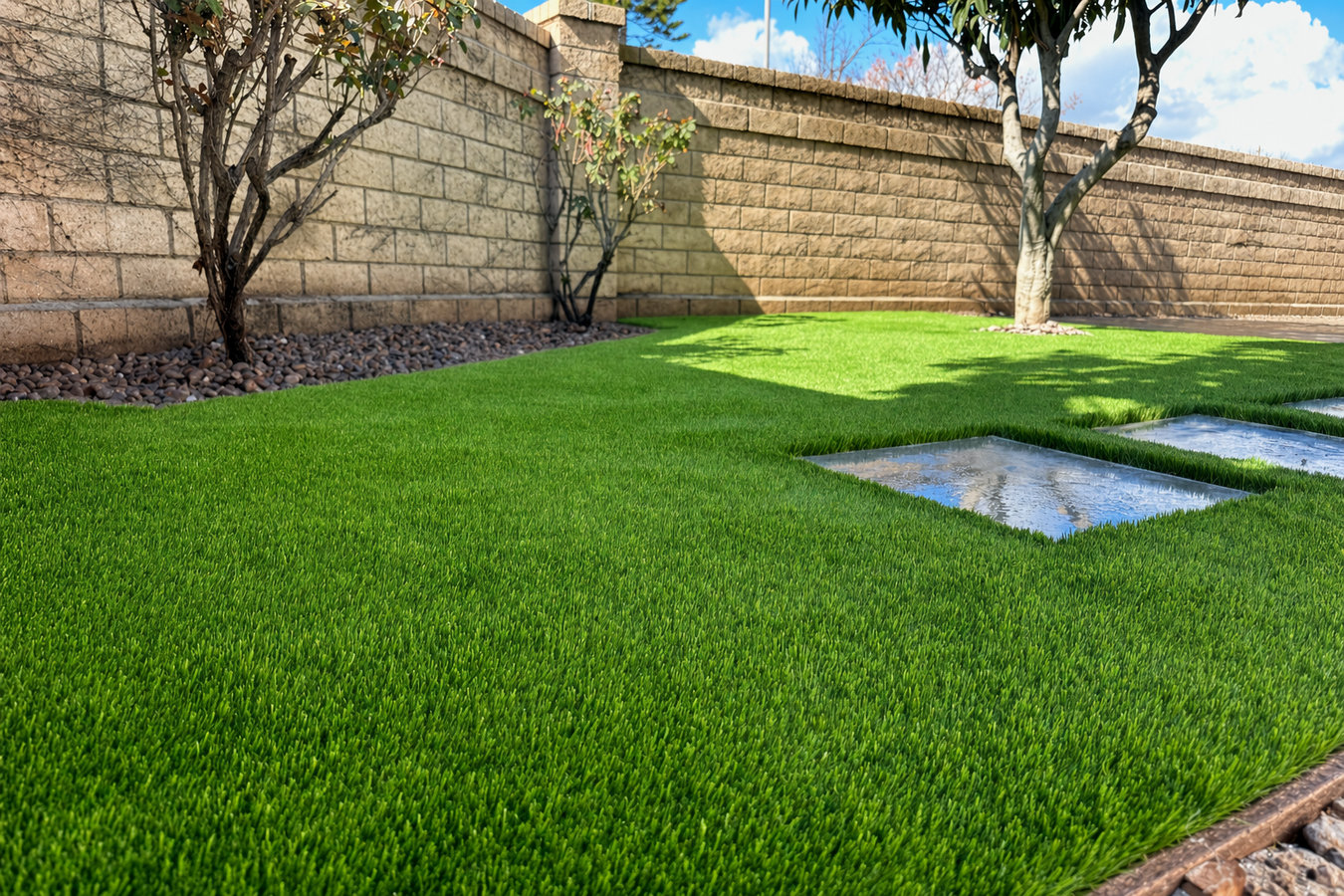 Artificial grass installation in Mission, TX