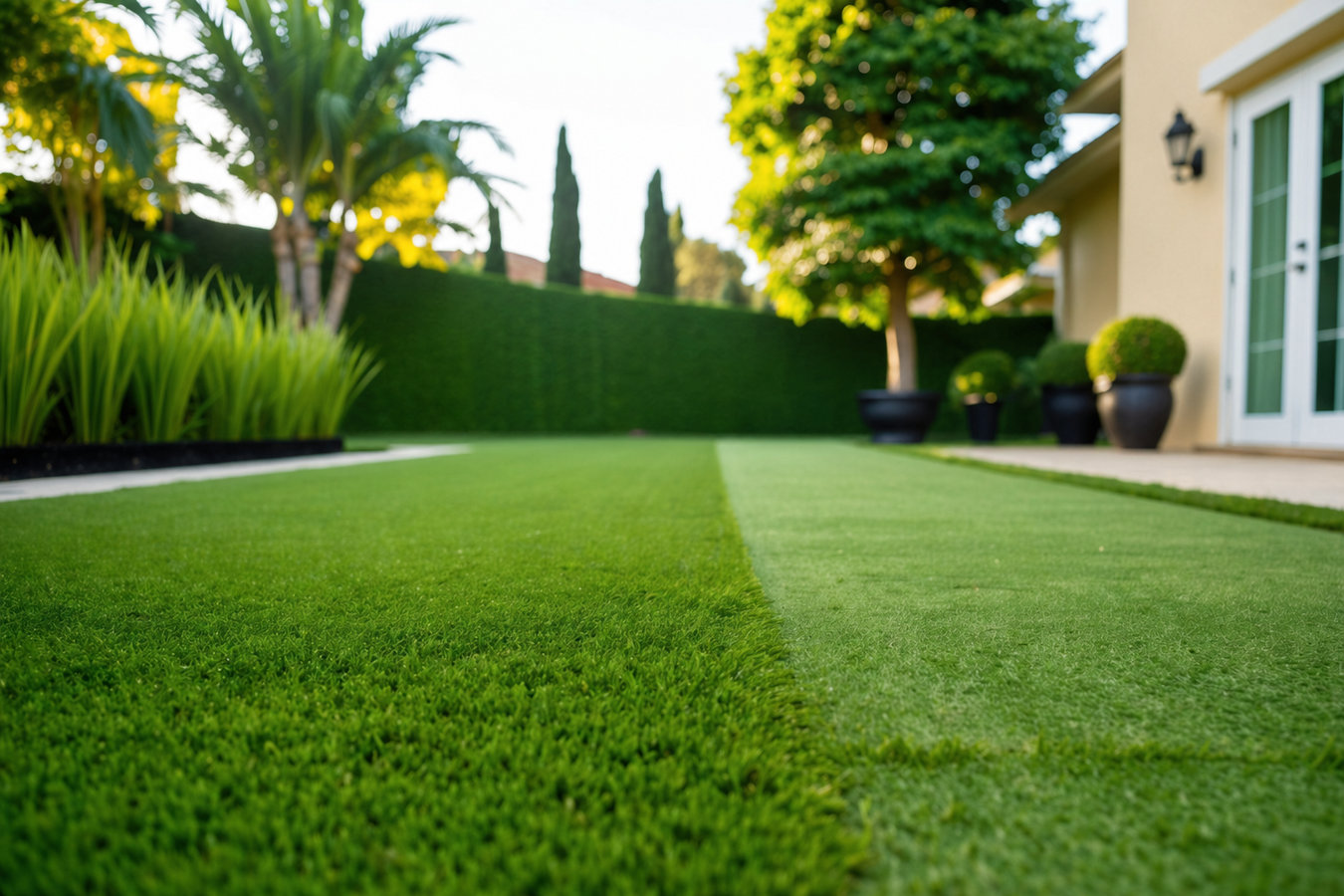 Synthetic lawn turf in Mission, TX