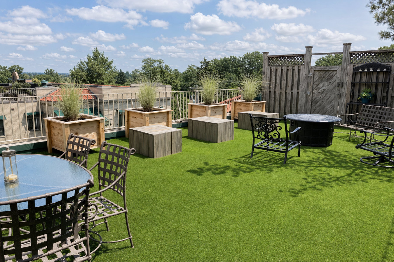 Turf for rooftop gardens in Mission, TX